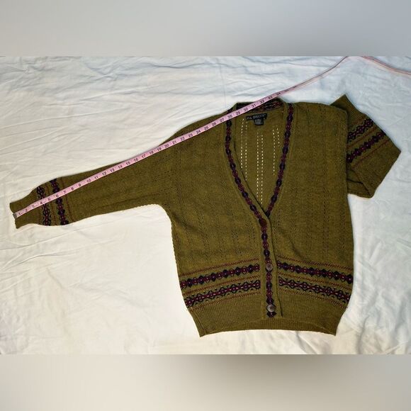 Vintage Episode Alpaca Wool Blend Cardigan Fair Isle Knit Cottagecore/Boho Sz M - Picture 8 of 10
